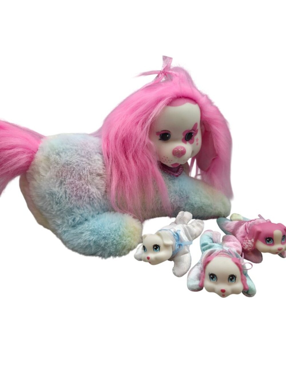 Puppy Surprise Blossom Rainbow Pink Plush Dog 3 Puppies Just Play 2021